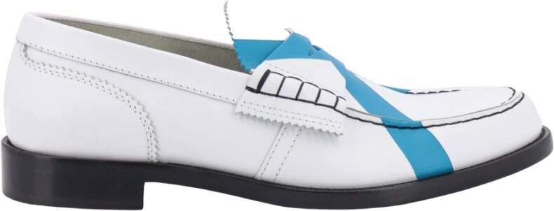 College Witte Leren Loafers voor Heren White Heren