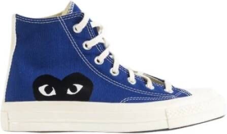 Comme des Garçons Blauwe Canvas High-Top Sneakers met CDG Heart Logo Blue Dames