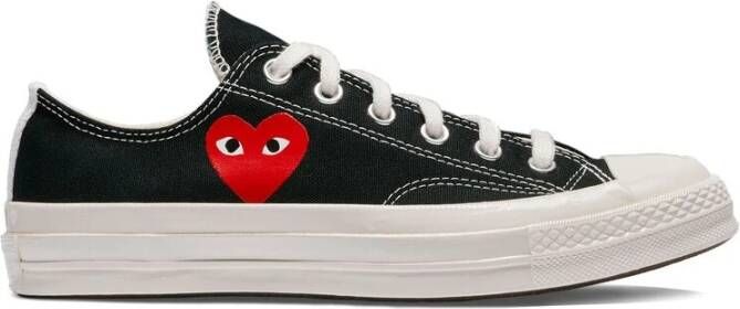 Comme des Garçons Canvas Heart Sneaker Zwart Rood Wit Black Heren