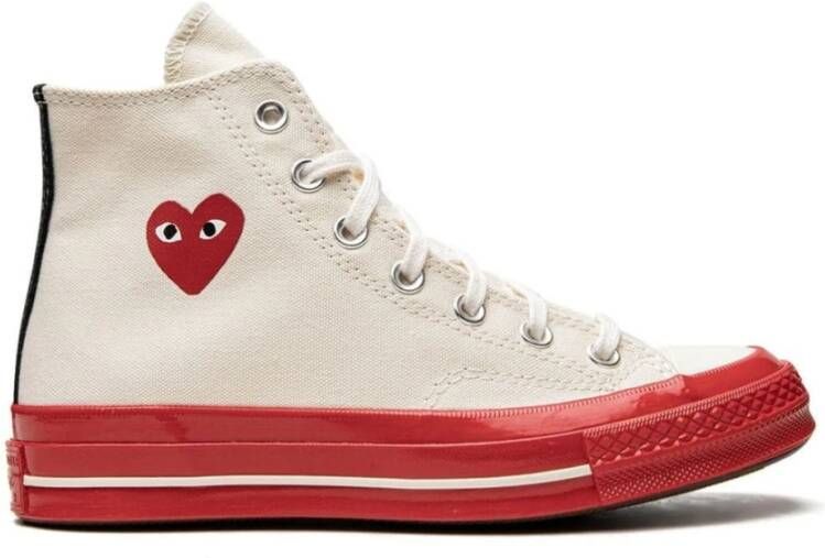 Comme des Garçons Rode zool hoge top Chuck Taylor Beige Heren