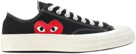 Comme des Garçons Play Zwarte Sneakers met Groot Hart Design Black