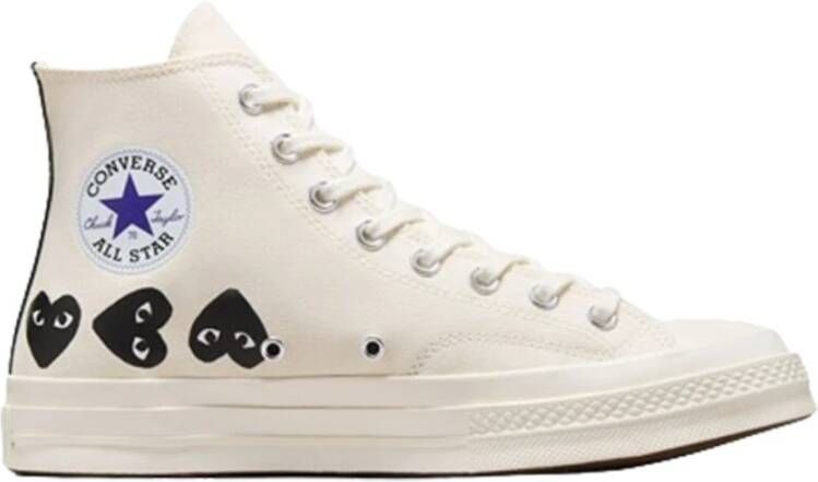 Comme des Garçons Play Multi Heart High Top Sneakers Beige Heren