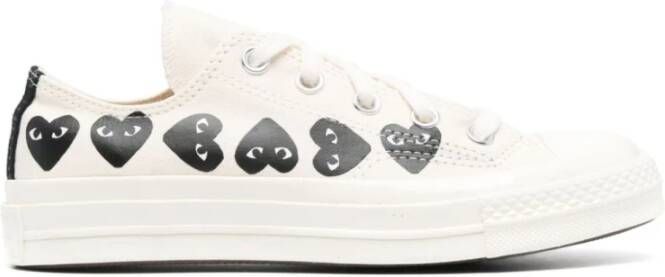 Comme des Garçons Hartprint Canvas Sneakers Beige Dames