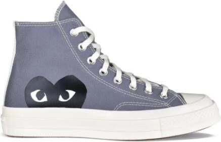 Comme des Garçons Hoge Sneakers met Zwart Hart Logo Gray Heren