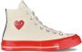 Comme des Garçons Hoge Sneakers Rood Hart Logo Beige Heren - Thumbnail 1