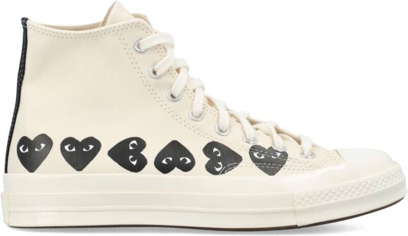 Comme des Garçons Play Beige Multi Heart Hi Top Sneakers Beige Dames