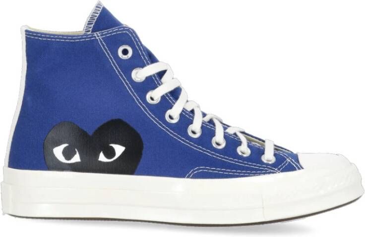 Comme des Garçons Play Blauwe High-Top Sneakers met Hartprint Blue Dames