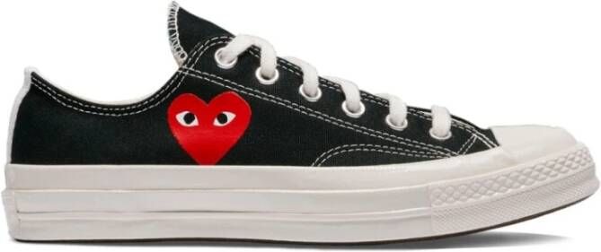 Comme des Garçons Play Canvas Heart Sneakers Zwart Black Heren