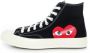 Comme des Garçons Play Canvas Hoge Sneaker met Rood Hart Logo Black Heren - Thumbnail 1