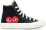 Comme des Garçons Play Canvas Hoge Sneakers met Rood Hart Black Heren - Thumbnail 1