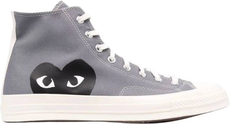 Comme des Garçons Play Grijze Heart High-Top Sneakers Gray Heren