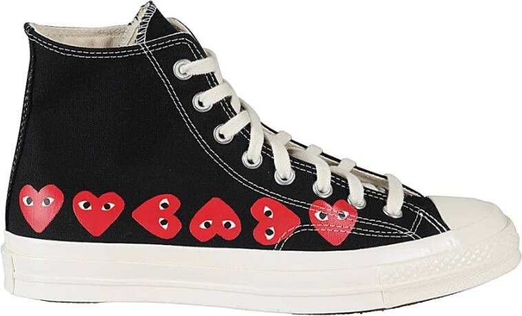 Comme des Garçons Play Hart High Top Sneakers Black Heren