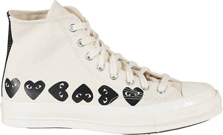 Comme des Garçons Play Hart High Top Sneakers White Heren