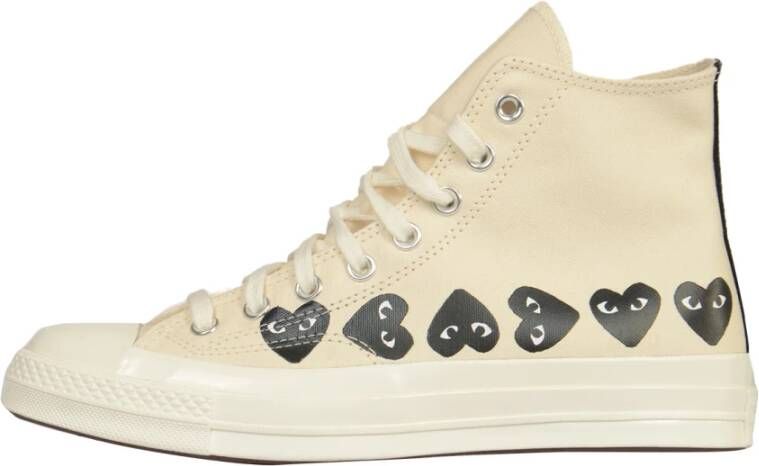 Comme des Garçons Play Multi Heart High Top Sneakers Beige Heren