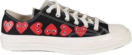 Comme des Garçons Play Hart Lage Top Sneakers Black Heren