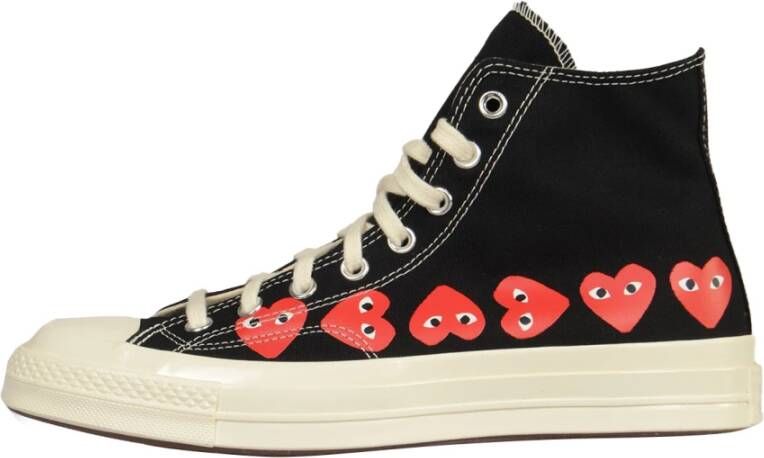 Comme des Garçons Play Hart Lage Top Sneakers Black Heren