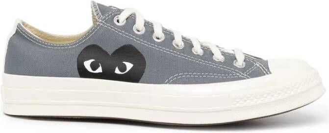 Comme des Garçons Play Hart Motief Canvas Sneakers Grijs Gray Dames