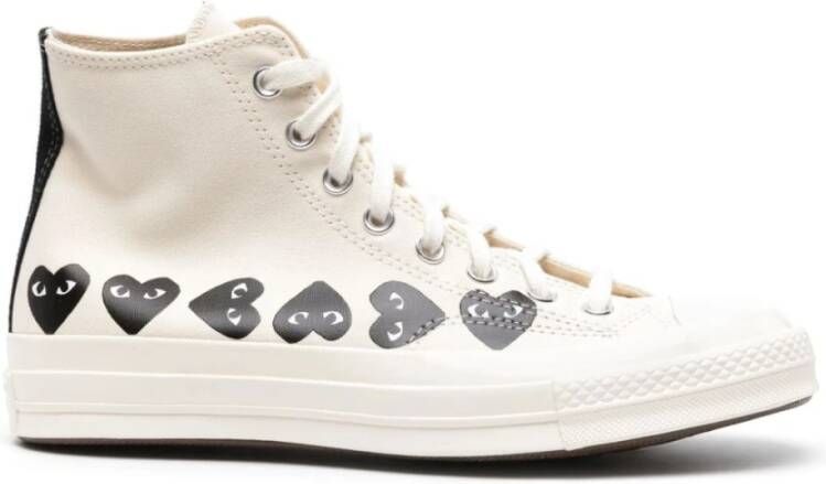 Comme des Garçons Play Hart Sneakers Wit Hoge Top White Dames