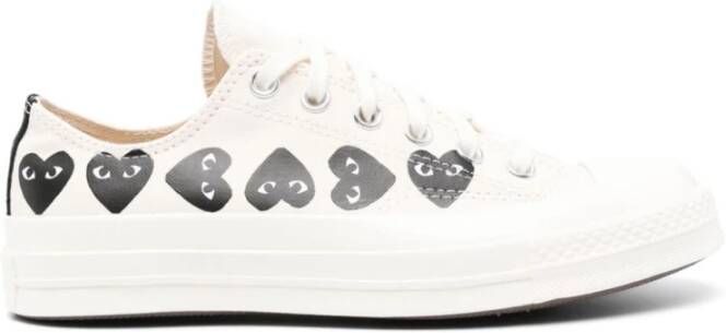 Comme des Garçons Play Zwarte Heart Chuck '70 Lage Sneakers White