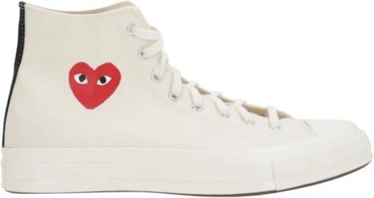 Comme des Garçons Play Hartprint High-Top Canvas Sneakers White Dames