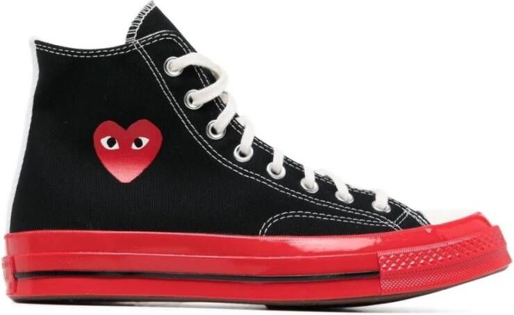 Comme des Garçons Play Hoge Chuck Taylor All Star Sneakers in Zwart en Rood Black Dames