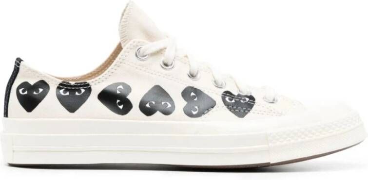 Comme des Garçons Play Lage Sneakers met Hartenprint White Heren