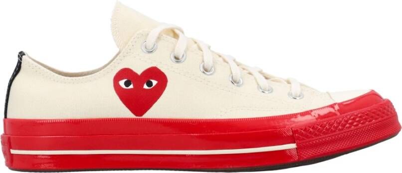 Comme des Garçons Play Rode Hart Chuck 70 Lage-top Sneakers Beige Dames