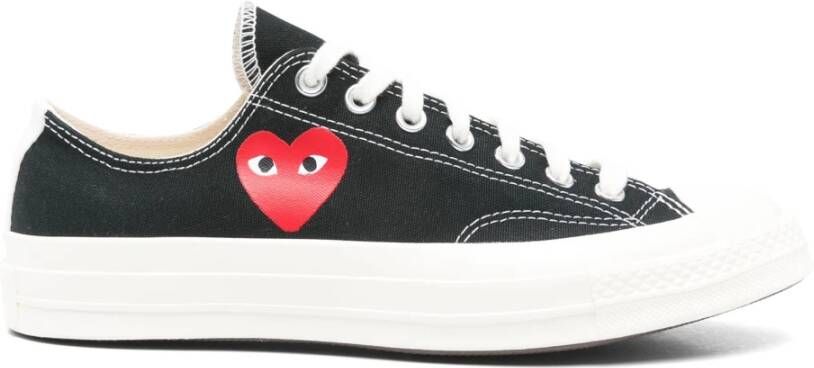 Comme des Garçons Play Rode Hart Lage Sneakers Black Heren