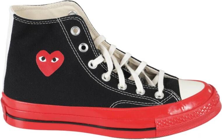 Comme des Garçons Play Rode High Top Sneakers Black Heren