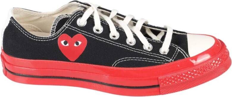 Comme des Garçons Play Rode Zool Lage Top Sneakers Black Heren