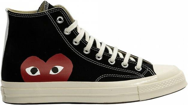 Comme des Garçons Play Zwarte Canvas Chuck Taylor 70 High-Top Sneakers Zwart Unisex