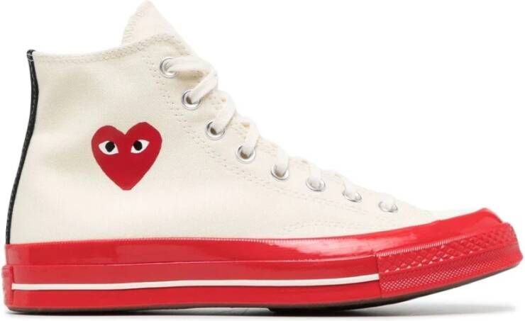 Comme des Garçons Rode zool hoge top Chuck Taylor Beige Heren