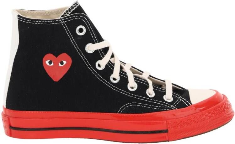 Comme des Garçons Play Hoge Chuck Taylor All Star Sneakers in Zwart en Rood Black Dames