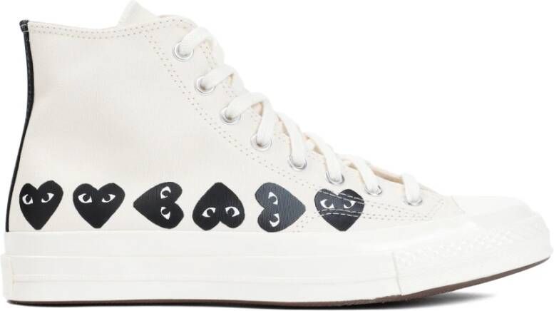 Comme des Garçons Play Witte Canvas Hoge Top Sneakers White Dames