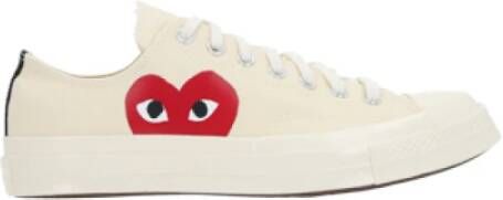 Comme des Garçons Play Witte Canvas Lage Sneakers White Dames