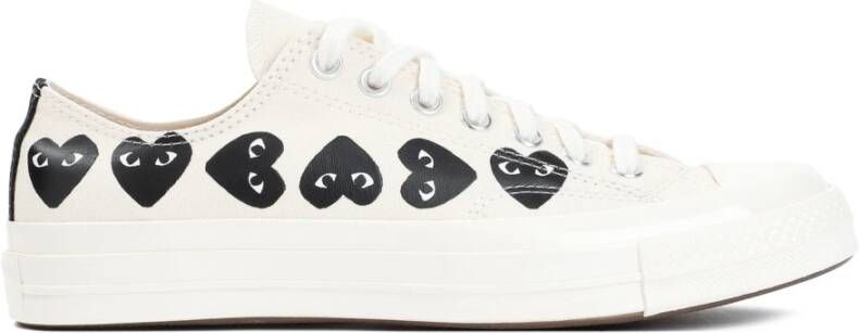 Comme des Garçons Play Zwarte Heart Chuck '70 Lage Sneakers White