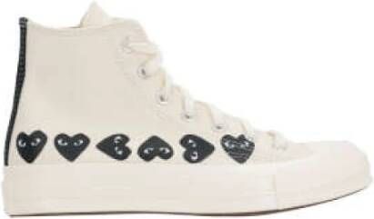 Comme des Garçons Play Witte High-Top Canvas Sneakers White Dames