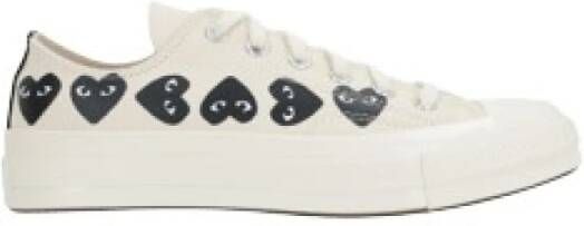 Comme des Garçons Play Witte lage-top canvas sneakers White Heren