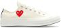 Comme des Garçons Beige Canvas Sneakers met Hartprint Beige Heren - Thumbnail 4