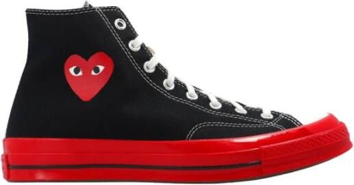 Comme des Garçons Play Hoge Chuck Taylor All Star Sneakers in Zwart en Rood Black Dames