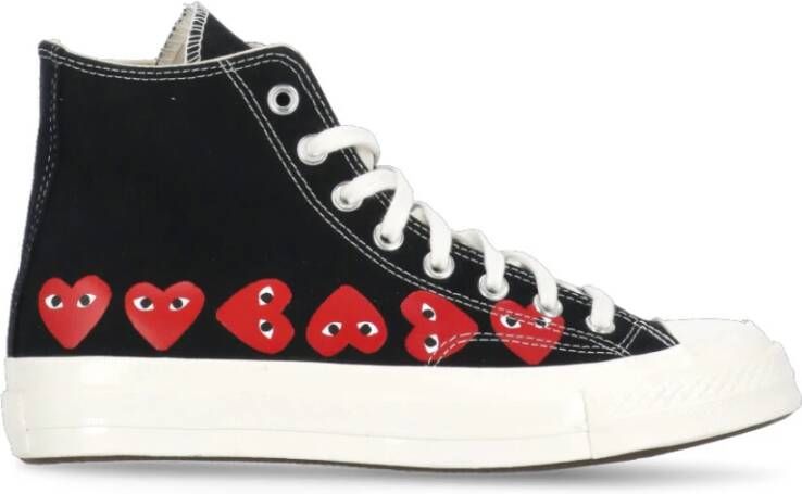 Comme des Garçons Play Zwarte Canvas High Top Sneakers Black Dames