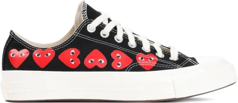 Comme des Garçons Play Zwarte Canvas Sneakers Multicolor Dames