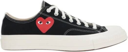 Comme des Garçons Play Zwarte Hart Lage Canvas Sneakers Black Dames