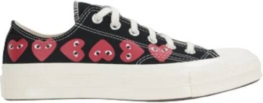 Comme des Garçons Play Zwarte Heart Low-Top Canvas Sneakers Black Dames