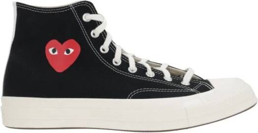 Comme des Garçons Play Zwarte High-Top Canvas Sneakers Black Dames