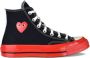 Comme des Garçons Rode Hart High-Top Canvas Sneakers Black Dames - Thumbnail 1
