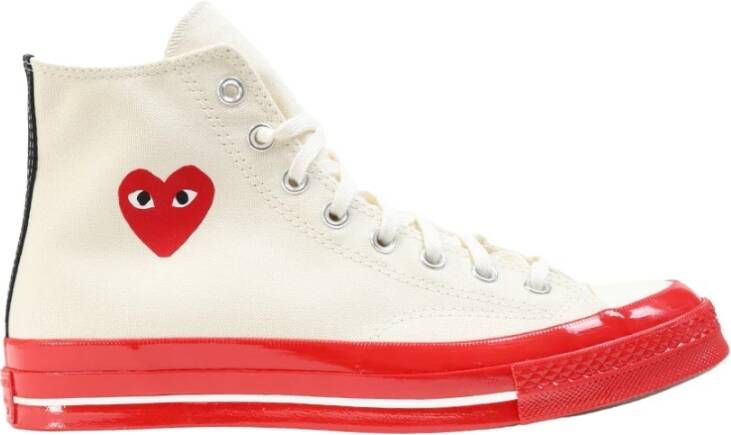 Comme des Garçons Rode zool hoge top Chuck Taylor Beige Heren