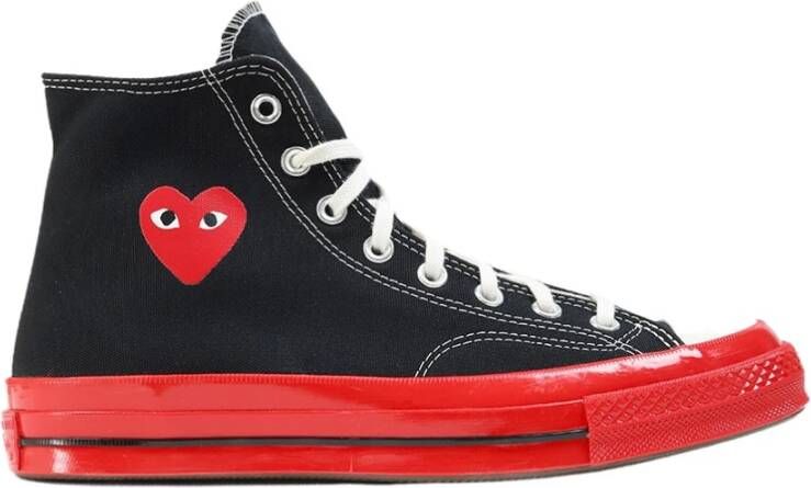 Comme des Garçons Play Hoge Chuck Taylor All Star Sneakers in Zwart en Rood Black Dames