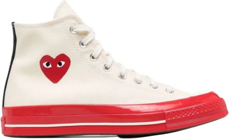 Comme des Garçons Rode zool hoge top Chuck Taylor Beige Heren