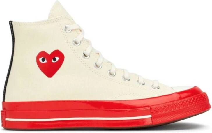 Comme des Garçons Rode zool hoge top Chuck Taylor Beige Heren